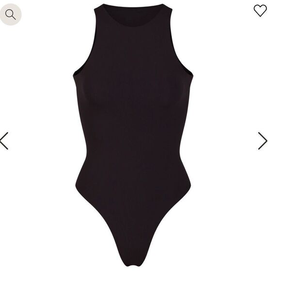 NWT Skims Fits Everybody High Neck Bodysuit XS in Onyx - Picture 5 of 7